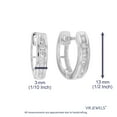 thumbnail image 3 of Vir Jewels 1/4 CTTW Diamond Hoop Earrings .925 Sterling Silver Channel Set Round 1/2 Inch, 3 of 5