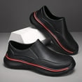 thumbnail image 3 of Waterproof Non-Slip Men's Slip-On Work Shoes, Breathable EVA, Casual Style, Low-Top, Round Toe, for Kitchen, Office, Spring/Summer/Autumn/Winter, Black, 3 of 5