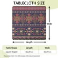 thumbnail image 2 of Purple Boho Tribal Floral and Mandalas Pattern Square Fitted Tablecloth with Elastic Edge,Square Table Cover,Washable Elastic Table Cover for Home Kitchen Party Decor 36"x36", 2 of 6