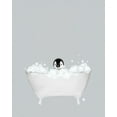 thumbnail image 2 of Straatsma, Leah 12x14 White Modern Wood Framed Museum Art Print Titled - Penguin Blue Bath, 2 of 4