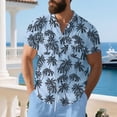 thumbnail image 2 of Mens Casual Manga Corta Botón Abajo Camisas con Estampado Floral Cuello Turndown, Camisas de Playa de Poliéster para el Uso Al Aire Libre de Verano, 2 of 9