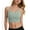 Green, variant on Women's Strappy Back Longline Sports Bra with Scoop Neck and Wireless Design - Small, Copper