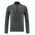 thumbnail image 1 of Dagugfen Hauts pour Hommes Fermeture Éclair Col en V Manches Longues Imprimé Filet Serré Léger Gym Mode, 1 of 3