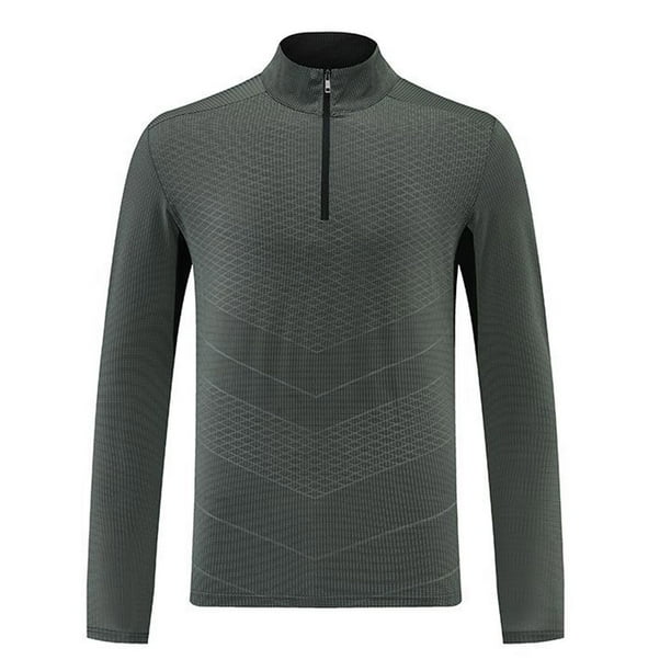 pstuiky camisa de manga larga para hombre, Camisa informal regular de cuello alto y manga larga cómoda para hombre Tops de hombre xxl