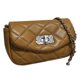 thumbnail image 1 of Bolso elegante de un solo hombro para mujer con cierre a presión, bolso acolchado de color caqui con diamantes, 1 of 8