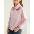thumbnail image 6 of Fdqin Girls Western Shirt Floral Embroidered Cowgirl Shirts for Girls Long Sleeve Collared Retro Cowgirl Costume Cute Casual Blouses Pink 11-12 Years, 6 of 6