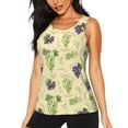 thumbnail image 1 of Fotbe Green And Purple Grapes Blusas Sin Mangas para Mujer – Estilo Casual, Corte Suelto, Slim-Fit, Cuello Redondo Deportivo, Tops de Verano para Gimnasio y Yoga-XX-Large, 1 of 7