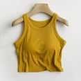 thumbnail image 6 of Baberdicy Camisole Top Clearance! Women's Solid Color Thread with Chest Pad Bra One Undershirt Women Basic Long Tanks Yellow, 6 of 8