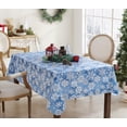 thumbnail image 2 of Newbridge Christmas Holiday Blue Snowflakes 52 x 52 inch Square Vinyl Tablecloth With Flannel Backing, 2 of 9