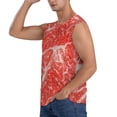 thumbnail image 3 of Lsque Beef Steaks Print Men's Cotton Blend Sleeveless Muscle Shirts (S-3XL)- Moisture Wicking, Odor Protection, UPF 30+,Small, 3 of 8