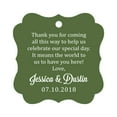 thumbnail image 1 of Darling Souvenir Custom Wedding Thank You Message Gift Tags Personalized Party Favor Hang Paper Tags-Olive Green-100 Tags, 1 of 1
