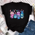 thumbnail image 3 of Ropa para niños kawaii Ohana Stitch Disney Lilo Stitch dibujos animados niños camisetas de algodón camisetas de verano camisetas blancas y negras, 3 of 5