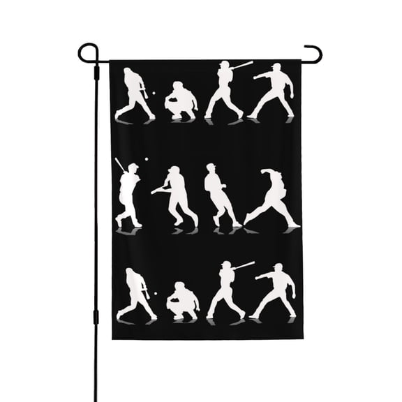Baseball Players Garden Flag 28x40 Double Sided Large Stained House Yard Flag For Outside Porch Lawn Decor