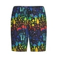 thumbnail image 4 of Naloa Magical Mushrooms and Flowers Men's Short Pajama Pants, Lounge Comfort Shorts with Elasticized Waistband and Side Pockets - XX-Large, 4 of 9