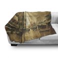 thumbnail image 3 of Retro Soft Flannel Fleece Throw Blanket, Acyrlic Style Vintage Old City Street View Historic Landscape Theme Sepia Scenery, Cozy Plush for Indoor and Outdoor Use, 50" x 70", Sand Brown, by Ambesonne, 3 of 6