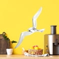 thumbnail image 2 of Americana Flying Sea Gull Wall Sculpture, Handcrafted, Cast of Fine Silver Aluminum, 18 1/2 Inches (47 cm) Long, 7 1/8" (18 cm) Wide, 2 of 6