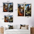 thumbnail image 4 of Designart "Mills Meadow Mill in Coral Grey" Mills Framed Wall Art Set Of 2 - Coral Architecture Framed Canvas Set For Living Room Decor, 4 of 7