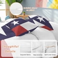 thumbnail image 3 of Blue Red White Texas Flag with Star Duvet Cover Set,Minimalistic Geometric Stripe Soft Duvet Cover Full Size Bedding Set 4Pcs,1 Quiltcover and 2 Pillowcases with Zipper,1 Bed Sheet for All Seasons, 3 of 9