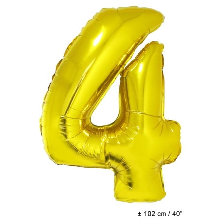 Balloon-Foil-Number 4-40"-Gld