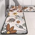 thumbnail image 2 of Kitchen Rugs Sets Of 2,Brown Mushroom Flower Light Pattern Anti Fatigue Kitchen Mat Rugs Non Slip Washable,Decorative Kitchen Floor Mats for Kitchen,Sink,Laundry,17"x47"+17"x47", 2 of 5