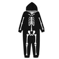 thumbnail image 6 of HJYCHN Suits Halloween Family Pajamas Family Pajamas Matching Sets Skeleton Print Hooded Zip Front Long Sleeve Full Length Homewear, 6 of 8