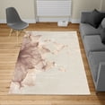 thumbnail image 2 of Flower Turkish Area Rug, Abstract Themed Modern Futuristic Image with Water Like Colored Art Print, Soft Carpet for Living Room Decor with Distressed Look, 2.6' x 5', Ecru, by Ambesonne, 2 of 4