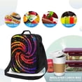 thumbnail image 4 of Zufioo A Bright Abstract Insulated Lunch Bag,600D Polyester Oxford Fabric, Leakproof & Reusable Lunch Tote, Adjustable Shoulder Strap,Food Freshness Keeper with Utensils, 4 of 7