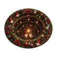thumbnail image 2 of 3D Illusion Christmas Rugs,23.62" Optical Illusion Round Mat, Machine Washable, Velvet Christmas Decor, Living Room & Bedroom, Festive Holiday Decor(D), 2 of 6