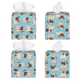 thumbnail image 2 of Sikiie Funny Cartoon Pugs Leather Tissue Box Cover Square, tissue box holder, Tissue Box with Bottom Belt-5.2”x5.2”x5.2”, 2 of 7