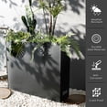 thumbnail image 2 of WORTH 30" H Tall Metallic Steel Rectangular Planter Box,38" L.x10 W. Durable All-Weather with Removable shelf with 2 Mesh Vents, Modern Indoor Outdoor Home Garden Patio,No Assembly Required,Black, 2 of 7