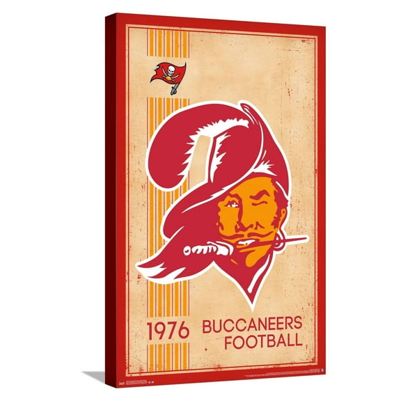 NFL Tampa Bay Buccaneers - Retro Logo 14 Canvas Wall Poster, 14.725" x 22.375"
