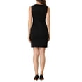 thumbnail image 3 of MODA NOVA Juniors Sleeveless Button Decor Side Slit Suede Pencil Sheath Dress, 3 of 5