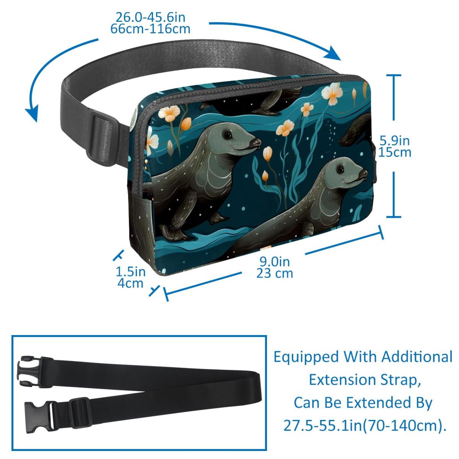 Platypus Versatile Lightweight Adjustable Crossbody Bag with Extension Strap - Unisex Waist Bag Fanny Pack