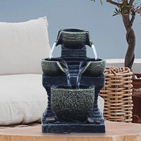 serony LED Light Water Feature Fountain Home Office lights gifts chinese fengshui zen tabletop Decor Christmas Present Statues