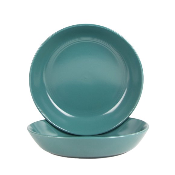 Juego De 2 Tazones Para Cena Double Line De 9.5"/36 Oz Verde Esmeralda