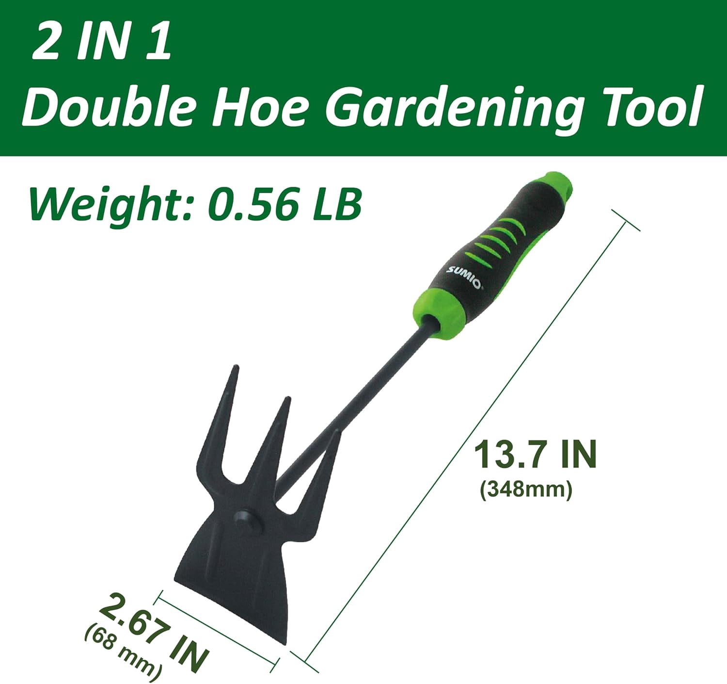 RGHJAR-13.7" Alloy Steel Hoe and Cultivator - Lightweight Hand Tiller for Weeding, Digging, Loosening Soil, and Cultivation