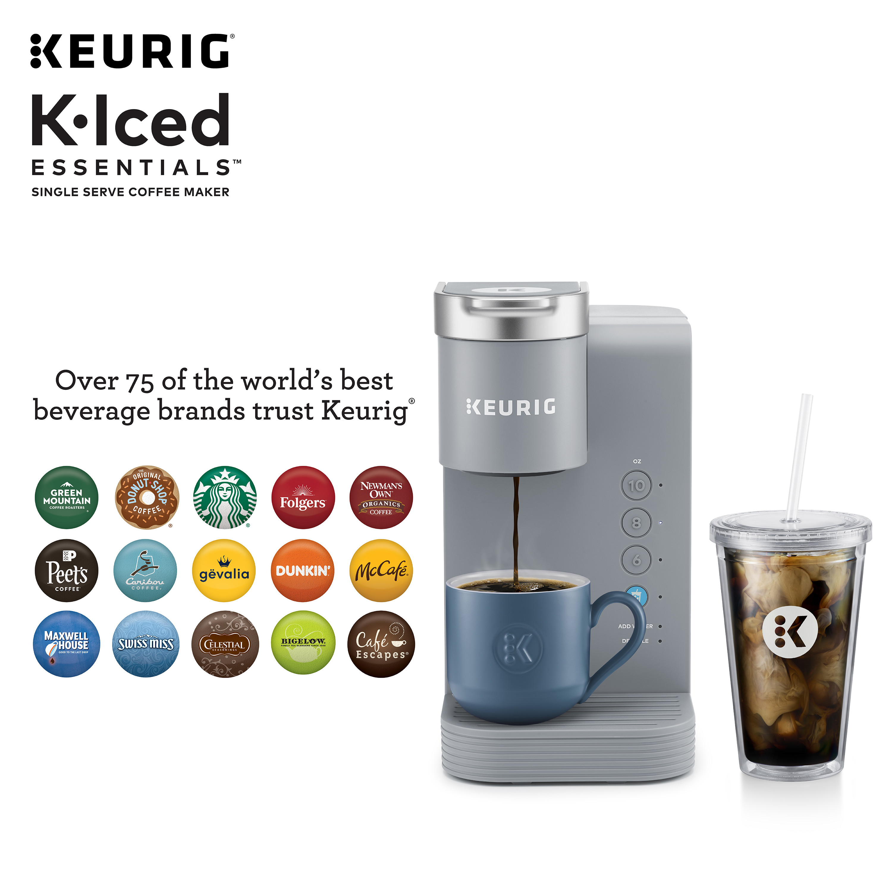 Keurig K-Iced Essentials Gray Iced and Hot Single-Serve K-Cup Pod Coffee Maker - image 5 of 16