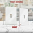 thumbnail image 2 of ENERLITES Screwless Toggle Switch Wall Plate, Child Safe Light Switch Cover, Standard Size 1-Gang 4.68" x 2.93", Unbreakable Polycarbonate Thermoplastic, UL Listed, SI8811-W, Glossy, White, 2 of 5