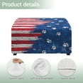 thumbnail image 4 of Xoenoiee American Flag Dog Paw Print Stretch Ottoman Cover Slipcovers Square for Living Room Foot Stool Covers to Fit Ottoman Foot Rest, Thick Jacquard Fabric with Elastic Bottom, L, 4 of 7