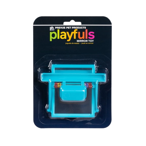 Prevue Pet Products Bird Perch Mirror w/Beads Playfuls Forage & Engage Bird Toy 60424