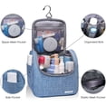 thumbnail image 5 of WANDF Hanging Toiletry Bag Travel Cosmetic Organizer Shower Bathroom Bag for Men Women Water-resistant  (M, Denim Blue), 5 of 7