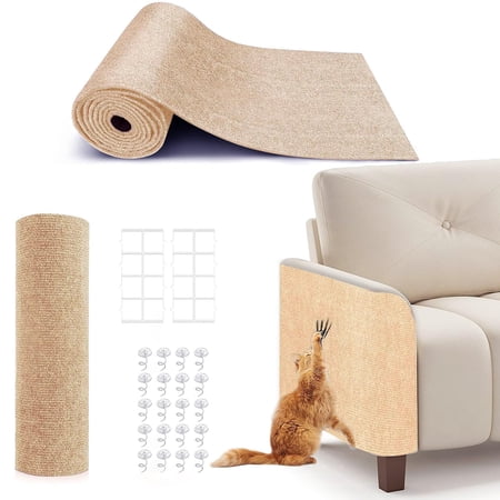 78.7 x15.8 Cat Mat Self-adhesive Scratch Carpet Diy Cats Furniture Protector For Couch Sofa Wall & Door Durable Guards Scratcher From Claws (beige)