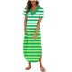 thumbnail image 1 of Vestido de Manga Corta para las Mujeres, Vestido Casual de Cuello en V de Bolsillo de Impresión de Moda Sexy Hecho de Poliéster Ligero para el Verano, Vestido de Verano para las Mujeres, 1 of 6