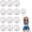 Mixed Silver, variant on 12 Pcs Cheerleading poms,pom poms Cheerleading with Finger Holes Metallic Foil Cheer Pom Pomsfor Dance, Matches, Team Spirit Sports (Mixed Blue)
