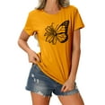 thumbnail image 2 of YLHFASHION T-shirt à Manches Courtes pour Femmes, Couleur Unie, Coupe Ample, Col Rond, Imprimé, Offres du Jour, Liquidation, T-shirt à Manches Courtes pour Femmes, 2 of 4