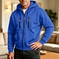 thumbnail image 3 of Men's Casual Hooded Jacket Zip Up Long Sleeve with Pockets Work Wear Jacket, 3 of 7