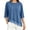 Dark Blue, variant on Lmueinov 3/4 Length Sleeve Womens Tops Crew Neck Lace Scalloped Hem Casual Shirts Solid Loose Fit Blouses Summer Fall Vacation Outfits