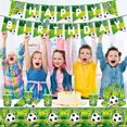 thumbnail image 5 of Juego de vajilla de fiesta Zhivalor Decoración de cumpleaños fútbol para 10 personas, 5 of 5