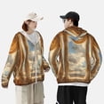 thumbnail image 2 of KLL Golden Drapes Pillars Clouds Print Men's Women’s UPF 50+ Sun Protection Outdoor Hoodie Jacket Long Sleeve Fishing Hiking Performance Shirt- XX-Large, 2 of 5