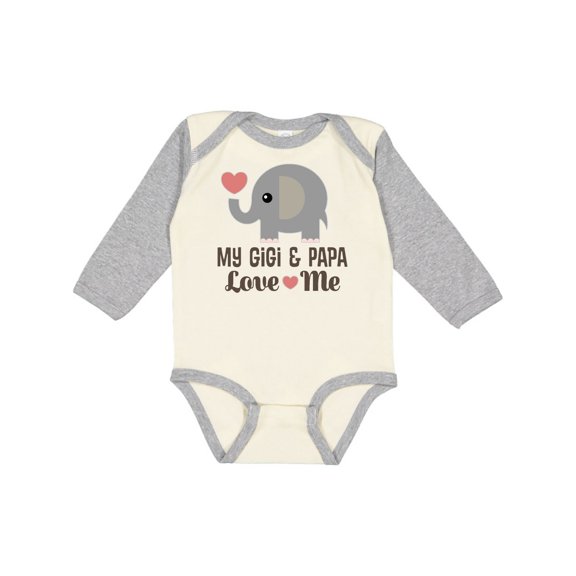 Inktastic My Gigi and Papa Love Me Boys or Girls Long Sleeve Baby Bodysuit